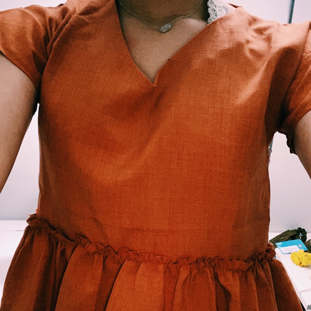 Orange Flowy Top